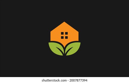 DISEÑO DE LOGOTIPO DE ECO O VECTOR DE LOGOTIPO DE CASA DE ECO