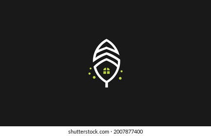 DISEÑO DE LOGOTIPO DE ECO O VECTOR DE LOGOTIPO DE CASA DE ECO