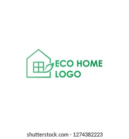 eco logo design with leaf olant green label concept health