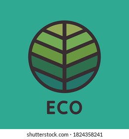 Eco logo design. Leaf symbol vector.