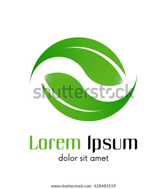 Eco Logo Design Leaf Vector Stock Vector (Royalty Free) 628483559