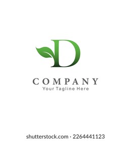 Eco Logo Design. Letter D Vector
