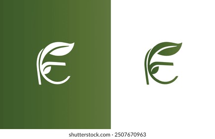 Eco Logo Design. Letter E Leaf Logo, Natural Premium Icon Design.