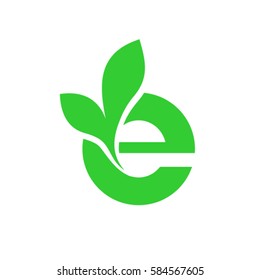 Eco Logo Design. Letter E Vector.