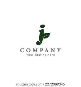 Eco Logo Design. Letter J Vector.