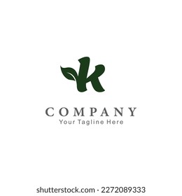 Eco Logo Design. Letter K Vector.