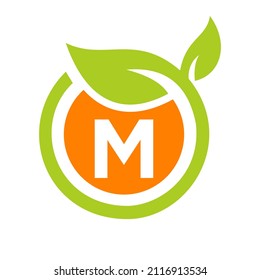 Eco Logo Design Letter M Vector. Eco Leaf Logo Icon Design Template On M Letter Concept