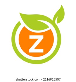 Eco Logo Design Letter Z Vector. Eco Leaf Logo Icon Design Template On Z Letter Concept