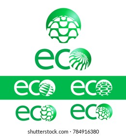 Eco Logo Design Set Green Vector Stock Vector (Royalty Free) 784916380 ...