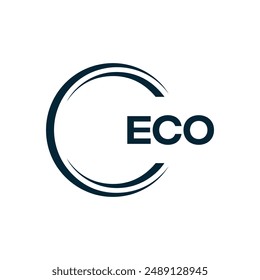 ECO logo. E C O design. White ECO letter. ECO, E C O letter logo design. E C O letter logo design in GOLD, 