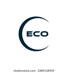 ECO logo. E C O design. White ECO letter. ECO, E C O letter logo design. E C O letter logo design in GOLD, 