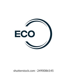 ECO logo. E C O design. White ECO letter. ECO, E C O letter logo design. E C O letter logo design in GOLD, 