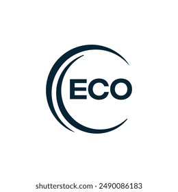 ECO logo. E C O design. White ECO letter. ECO, E C O letter logo design. E C O letter logo design in GOLD, 