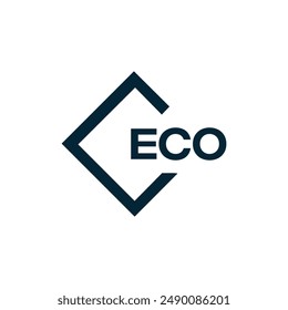 ECO logo. E C O design. White ECO letter. ECO, E C O letter logo design. E C O letter logo design in GOLD, 