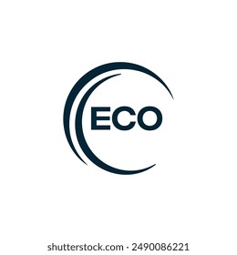 ECO logo. E C O design. White ECO letter. ECO, E C O letter logo design. E C O letter logo design in GOLD, 