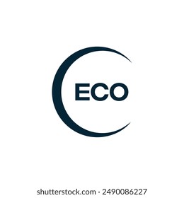 ECO logo. E C O design. White ECO letter. ECO, E C O letter logo design. E C O letter logo design in GOLD, 