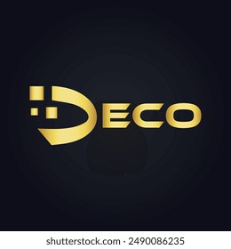 ECO logo. E C O design. White ECO letter. ECO, E C O letter logo design. E C O letter logo design in GOLD, 