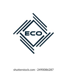 ECO logo. E C O design. White ECO letter. ECO, E C O letter logo design. E C O letter logo design in GOLD, 