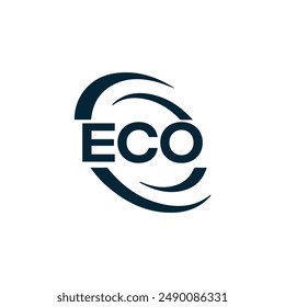 ECO logo. E C O design. White ECO letter. ECO, E C O letter logo design. E C O letter logo design in GOLD, 