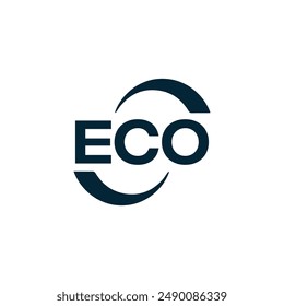 ECO logo. E C O design. White ECO letter. ECO, E C O letter logo design. E C O letter logo design in GOLD, 