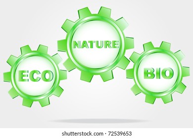 Eco logo - green cogwheel