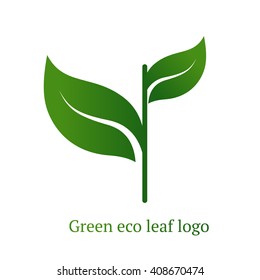 eco logo, green leaf plant 