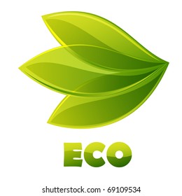 Eco logo - green leaves