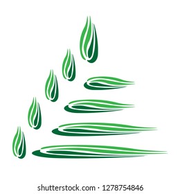 Eco logo from green leaves elements.