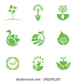 ECO Logo Icon Design Template For  Business And Company