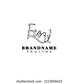 eco logo icon design template cartoon modern vector illustration