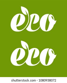 Eco logo with leaf