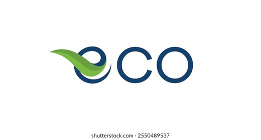 Eco logo, folha logotipo verde, folha tipografia logotipo