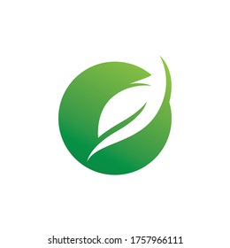 Logotipo ecológico con icono de plantilla de naturaleza foliar