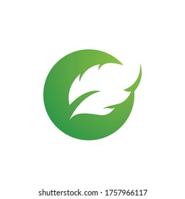 Logotipo ecológico con icono de plantilla de naturaleza foliar