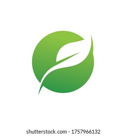 Eco-Logo mit Blatt-Naturvorlage Symbol, Vektorgrafik
