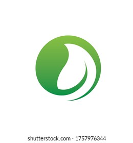 Eco logo with leaf nature template icon vector