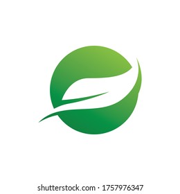 Eco logo with leaf nature template icon vector