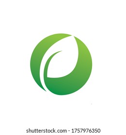 Eco logo with leaf nature template icon vector