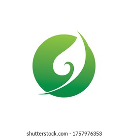Eco logo with leaf nature template icon vector