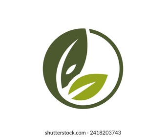 Eco logo. leaf, plant, organic and nature icon. isolated vector image in flat design