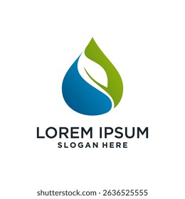 Eco logo with leaf and water drop design