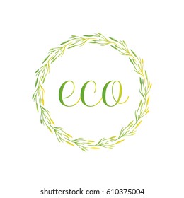 Eco logo with leaves