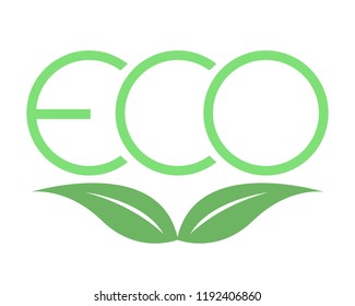 Eco logo with leaves vector