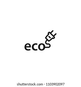  eco logo with plug. symbol of ecology