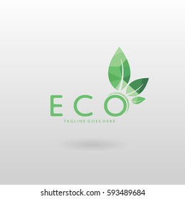 Eco logo. Polygonal ecology logo