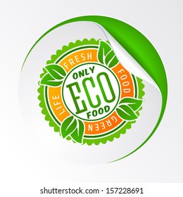 eco logo round eco green stamp seal of healthy healthful natural fresh ranch nurture eco logo harvester classic timber parts harvest scenery product produce farm natural nutrient earth ecological oran