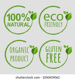Símbolo de logotipo ecológico fondo transparente con malla degradada, ilustración vectorial