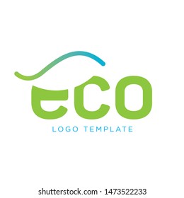 ECO logo tempalte. Leaf shape logo design. Green logo.