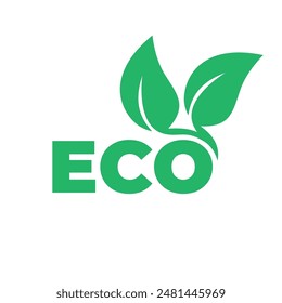 Eco logo template in the form of green leaves