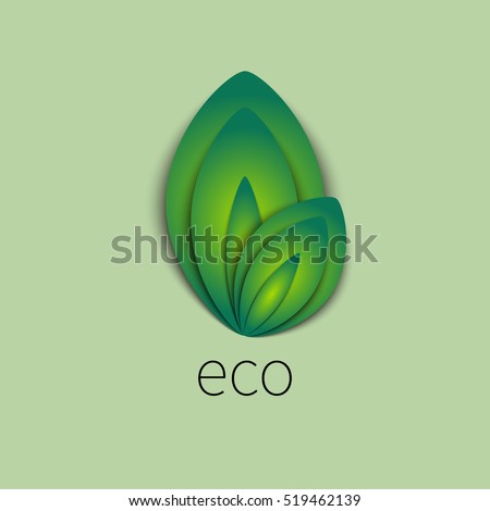 Eco logo. Vector green leaf. Icon natural, organic product. Eco icon, eco leaf. Logo nature. Environmental protection.